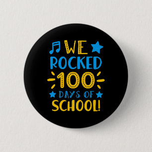 Music Teacher - Happy 100th Day Of School We Rocke 6 Cm Round Badge