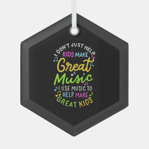 Music Teacher - Help Kids Make Music Gift Glass Tree Decoration