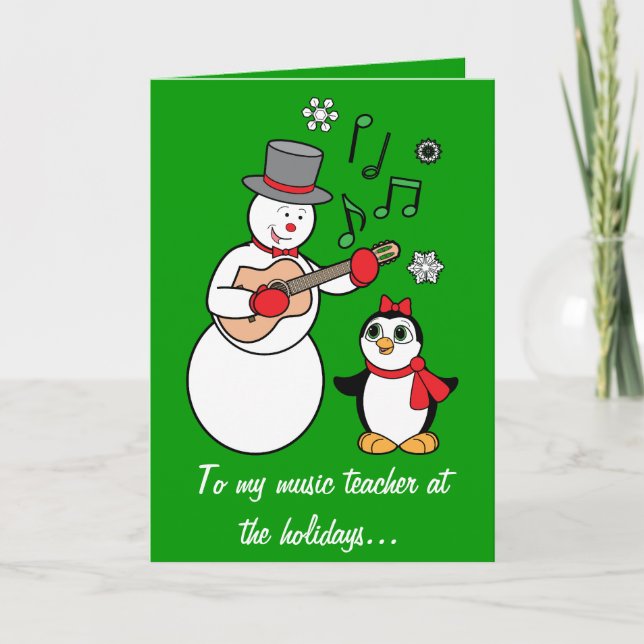 Music Teacher Holiday Card from Student (Front)