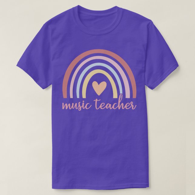 Music Teacher I Boho Rainbow T-Shirt (Design Front)