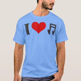 Music Teacher I Love Music with Heart & Music Note T-Shirt