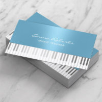 Music Teacher Modern Blue Piano Keys Musical