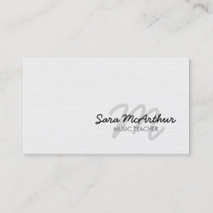 Music Teacher Monogram Business Card