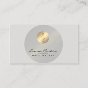 Music Teacher Musical Note Gold Musician Business Card