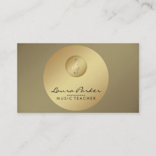 Music Teacher Musical Note Gold Musician Business Card