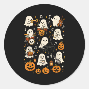 Music Teacher Orchestra Shirt, Spooky Halloween Gh Classic Round Sticker