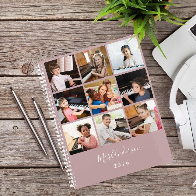 Music Teacher Photo Collage Custom Yearly  Planner (Creator Uploaded)