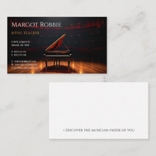 Music Teacher   Pianist Business Card