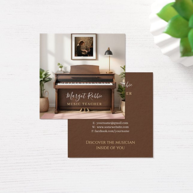 Music Teacher | Pianist Business Card (Desk)