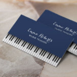 Music Teacher Piano Keyboards Elegant Navy Blue Business Card<br><div class="desc">Music Teacher Piano Keyboards Elegant Navy Blue Musical Business Card.</div>