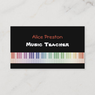 Music Teacher    Piano keys Business Card