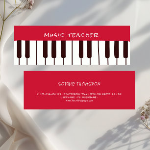 Music teacher piano private lessons mini business card
