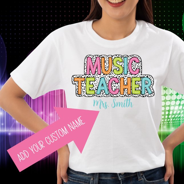 Music Teacher Polka Dot Tshirt (Creator Uploaded)
