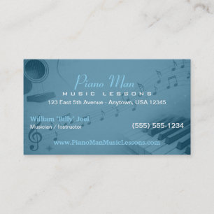 Music Teacher Private Music Lessons Business Card