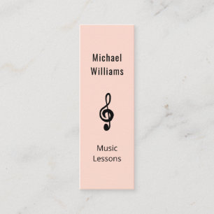Music Teacher QR code Treble Clef Rose Gold Mini Business Card