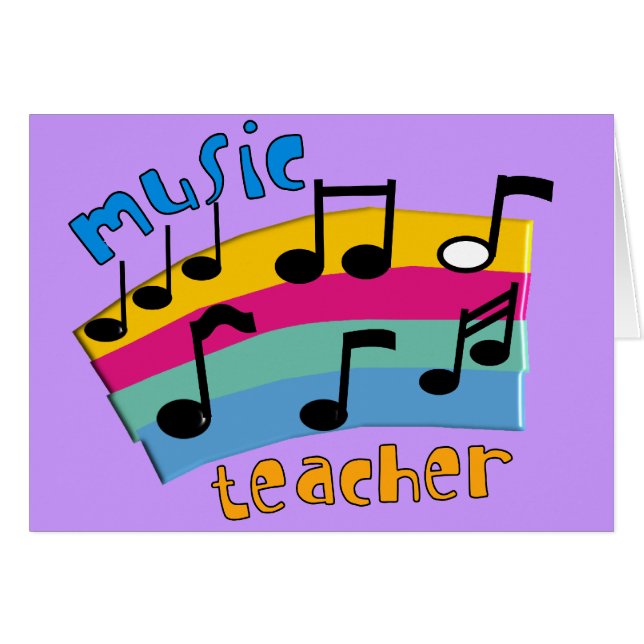 Music Teacher Rainbow Notes Gifts (Front Horizontal)
