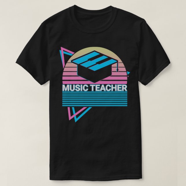Music Teacher Retro Gift T-Shirt (Design Front)