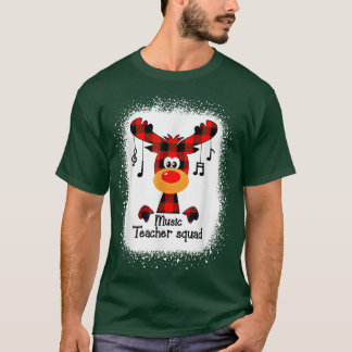 Music Teacher Squad Reindeer Funny Teacher Christm T-Shirt