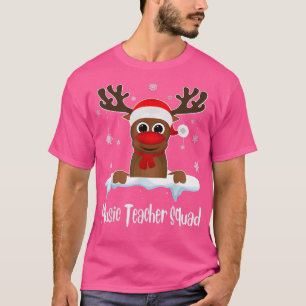 Music Teacher Squad Reindeer Santa Hat Christmas p T-Shirt