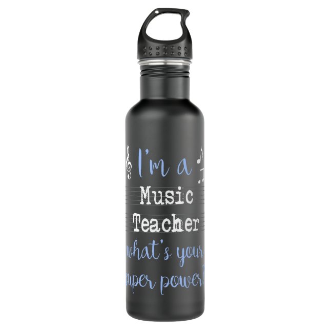 Music Teacher Super Power Water Bottle (Front)