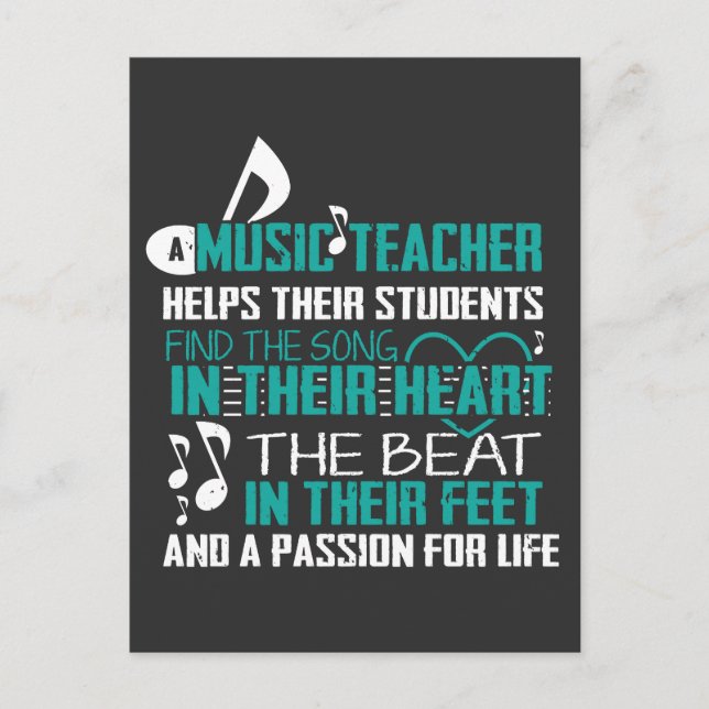Music teacher t shirt appreciation band Geschenk Postcard (Front)