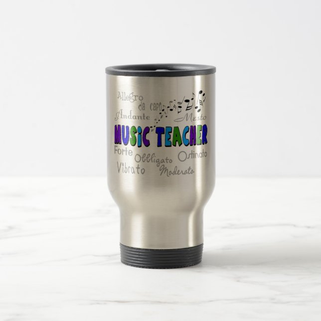 Music Teacher Terminology Design Travel Mug (Center)