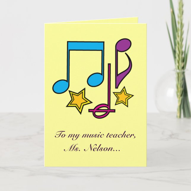 Music Teacher Thank you Notes and Stars (Front)