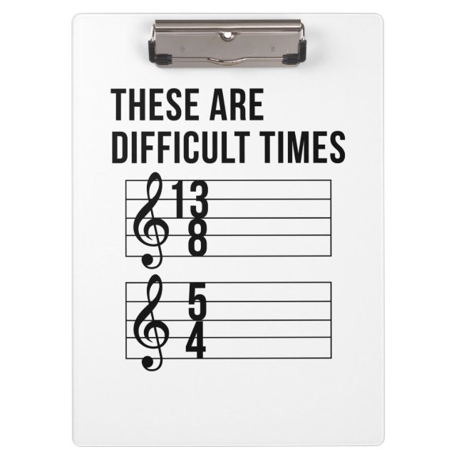 Music Teacher Times Clipboard (Front)