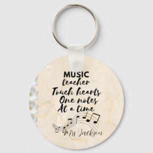 Music teacher touches heart teacher appreciation key ring