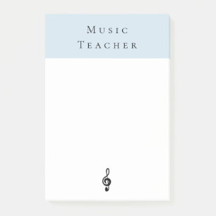 Music Teacher Treble Clef Simple Blue Post-it Notes