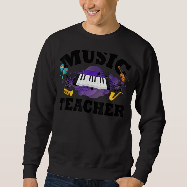 Music Teacher Vintage School Sweatshirt (Front)