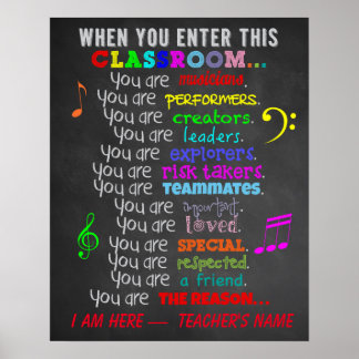 Music Teacher -When You Enter This Classroom Rules Poster