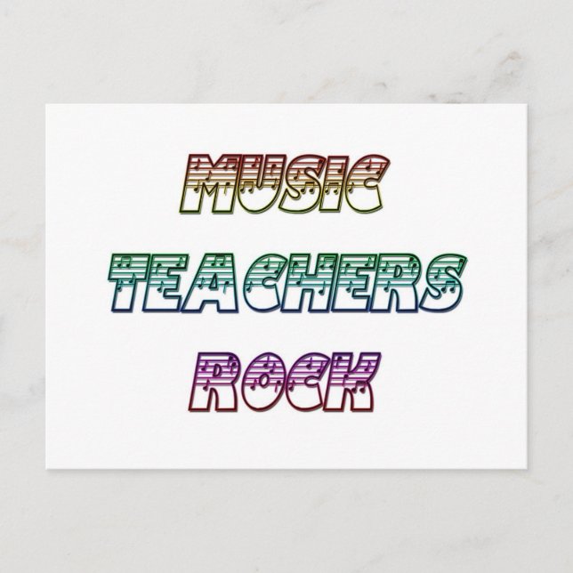 MUSIC TEACHERS ROCK POSTCARD (Front)