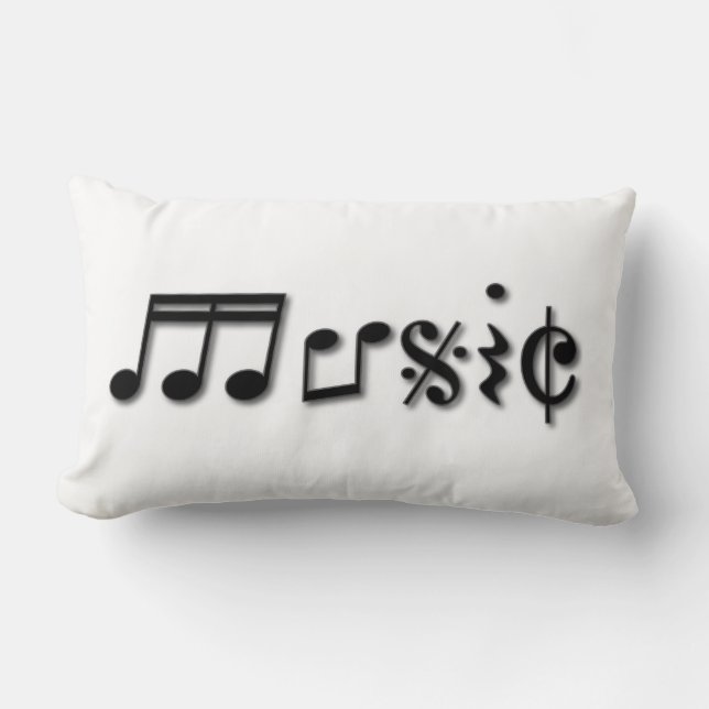 Music Text Design Lumbar Cushion (Front)