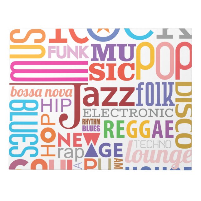 Music Text Styles Notepad (Front)