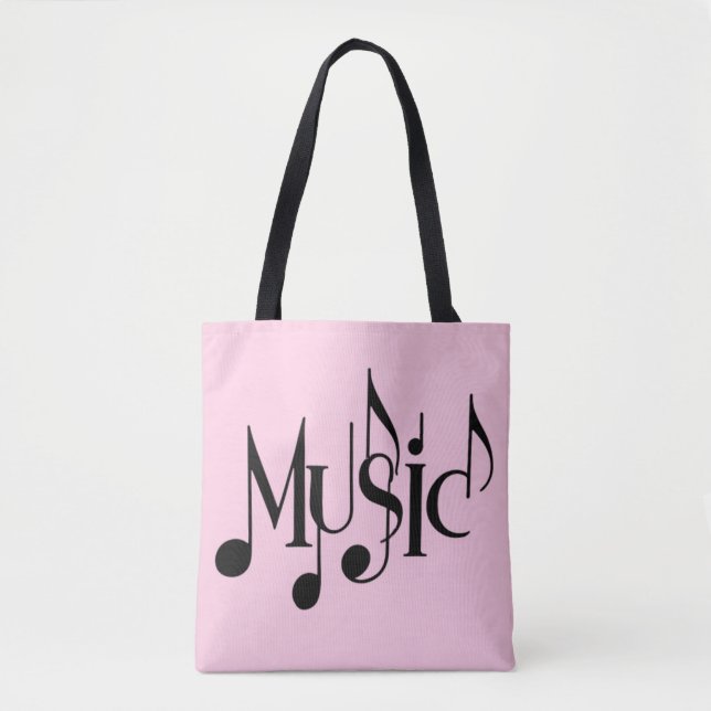 Music Text Tote Bag (Front)
