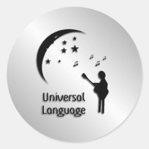Music the Universal Language Classic Round Sticker