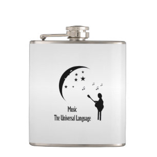 Music the Universal Language Hip Flask