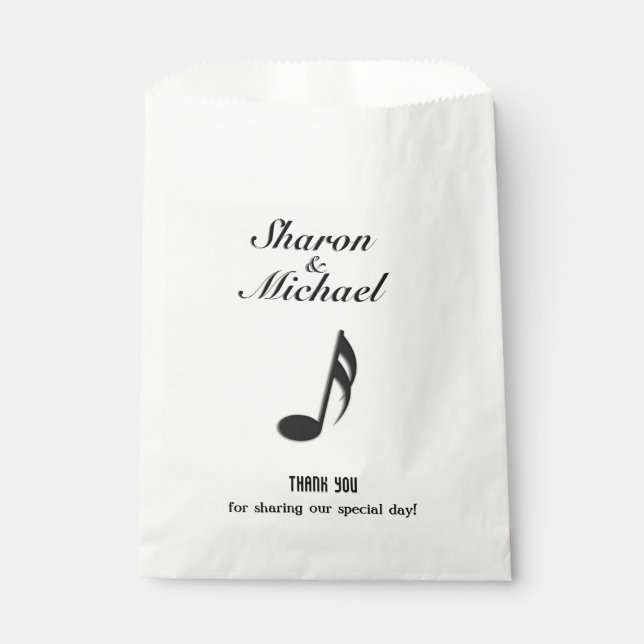 Music Theme Wedding Favour Bags (Front)