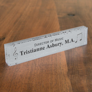 Music Themed Custom Desk Nameplate