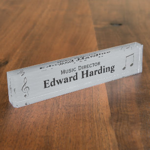 Music Themed Custom Desk Nameplate