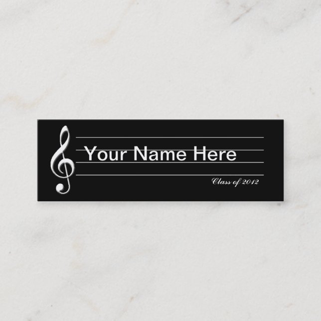 Music Themed Graduate Calling Card (Front)