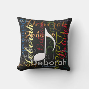 music-themed pattern name personalised outdoor cushion