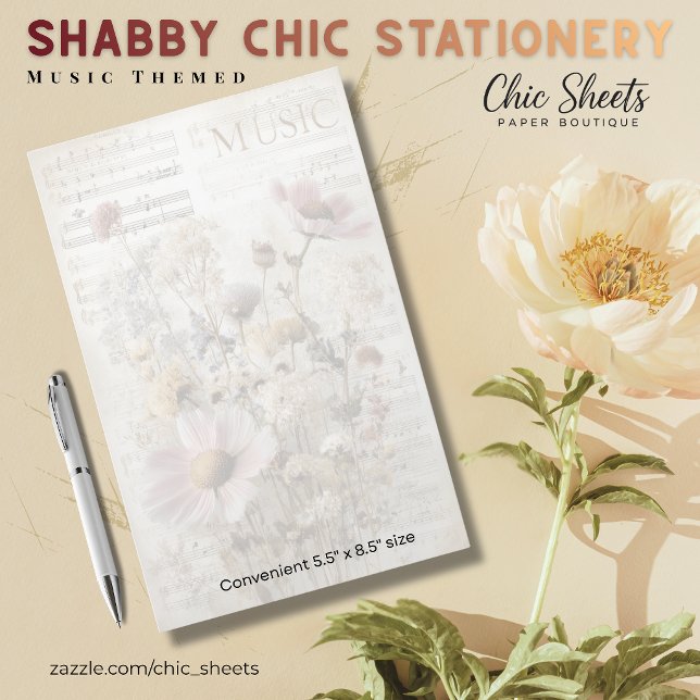 Music-Themed Shabby Chic Stationery (Creator Uploaded)