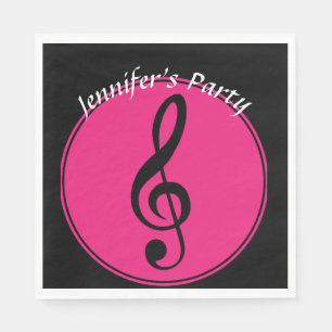 Music Themed Treble Clef Party Napkin