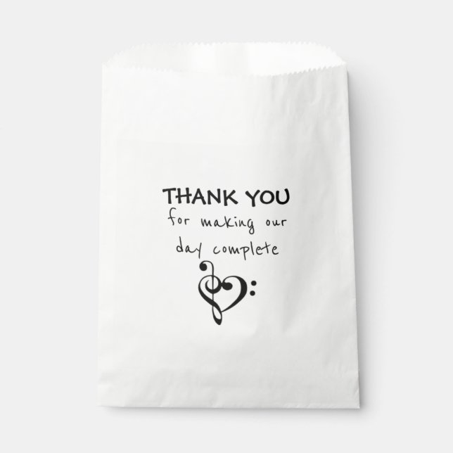 Music-themed Wedding Favour Bags (Front)