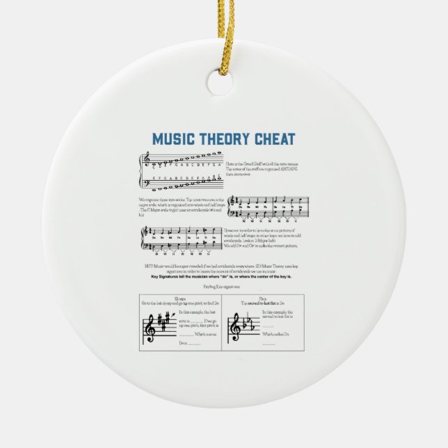 Music Theory Ceramic Tree Decoration (Front)