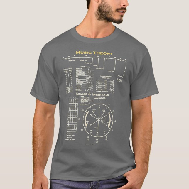 Music Theory Cheat Music Composer Musician T-Shirt (Front)