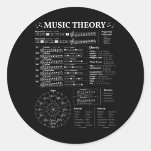 Music Theory Music Teacher Musician Learning Schoo Classic Round Sticker