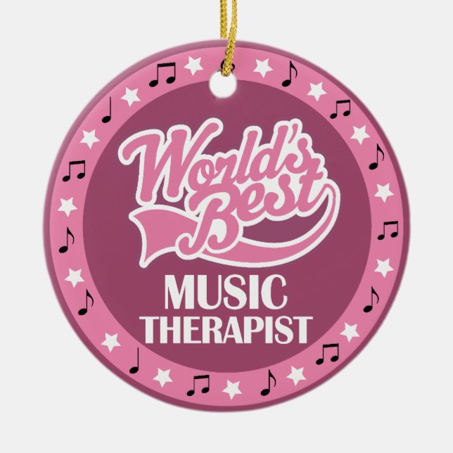 Music Therapist Gift For Her Ceramic Tree Decoration (Front)